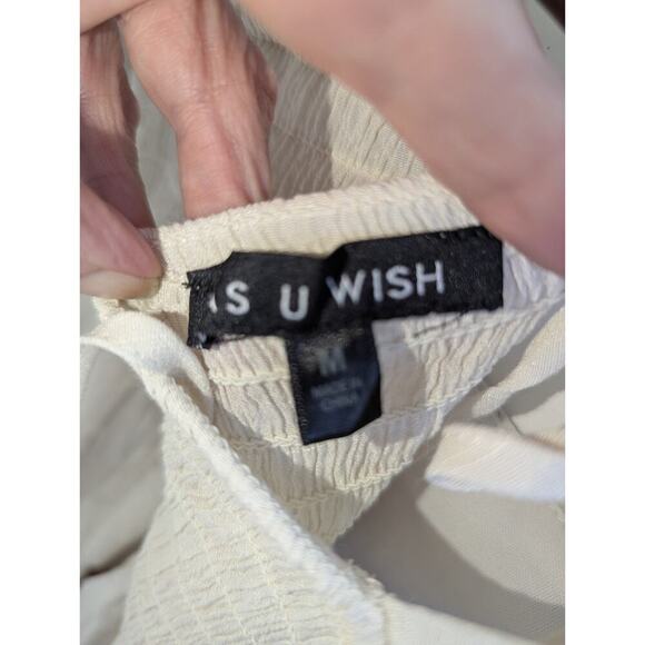 As U Wish Flutter Sleeve Pastel Colorblock Smocked Full Skirted Mini Dress M - Picture 5 of 7